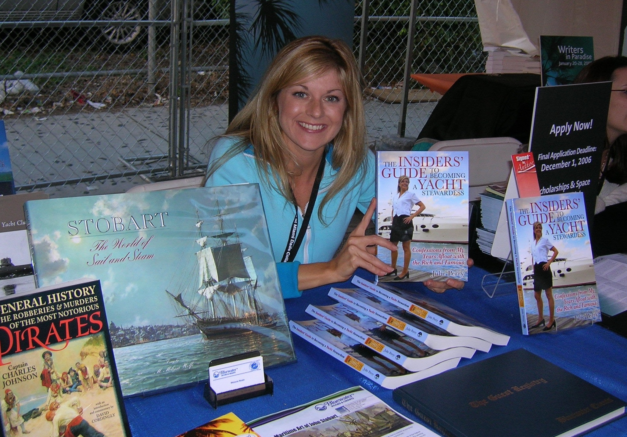  - Julie-Perry-at-Miami-Book-Fair-2006-1st-Edition-The-Insiders-Guide-to-Becoming-a-Yacht-Stewardess-Cropped